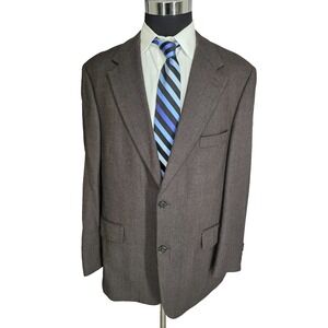 Oak Creek Blazer Mens 44R Brown Sports Coat Jacket‎ 2 Buttons Wool Herringbone